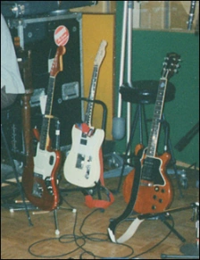 Ric's CAR Jaguar (used mainly for cleans, most notably on "Say it Ain't So") and the Les Paul Special DC. Photo source: Weezerpedia
