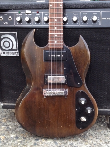 Or take this old Gibson SG-1 that I modified for a neck pickup for a customer. Neither desirable nor rare, these guitars are ripe for mods. 